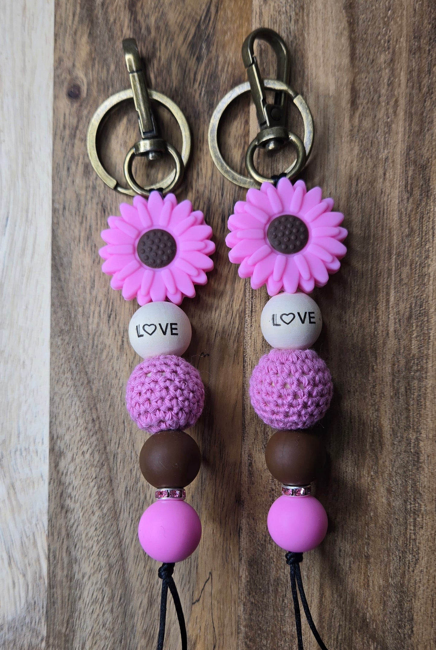 Crochet Daisy Keychains