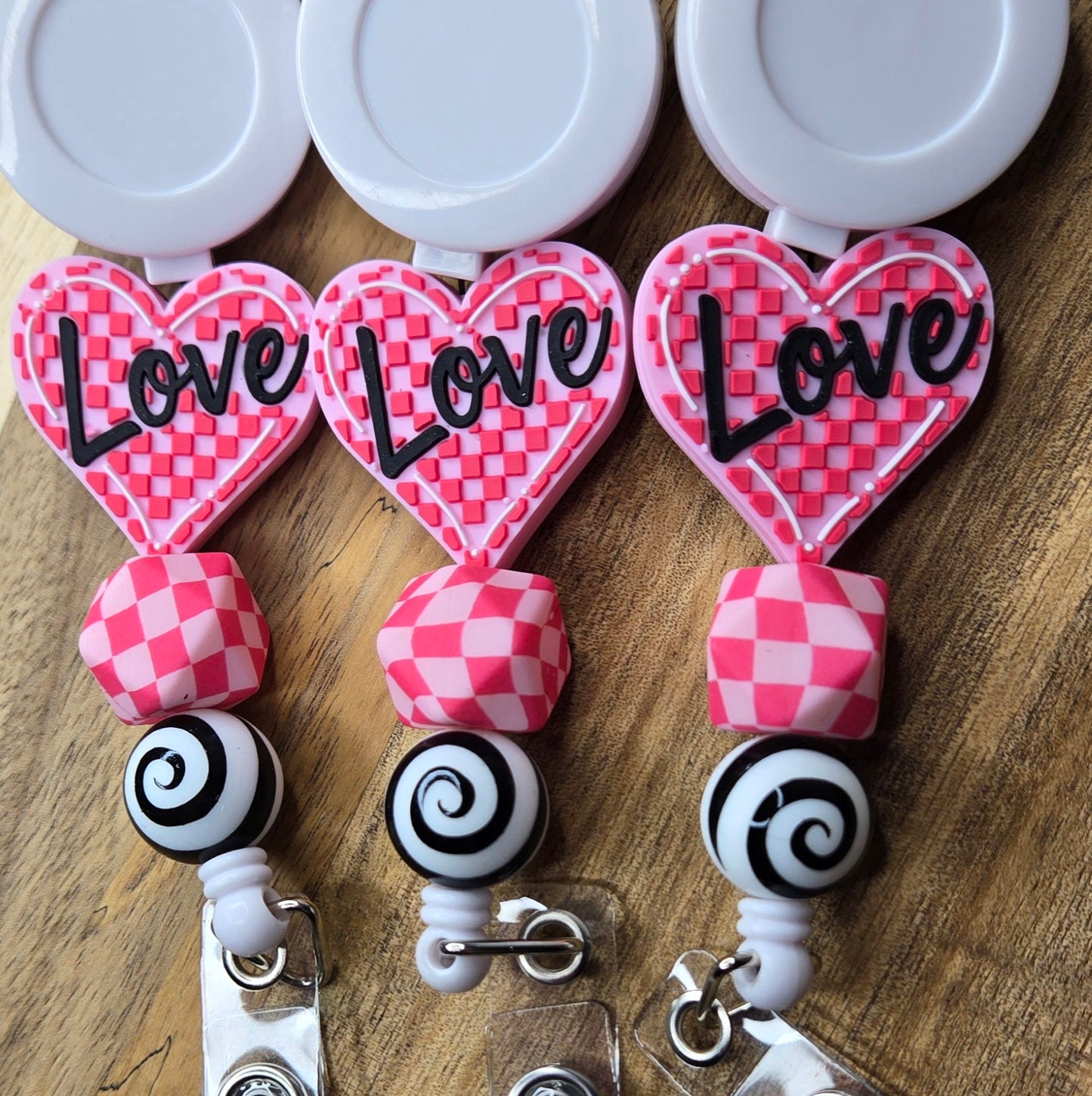 Checkered LOVE Heart with Hexagon