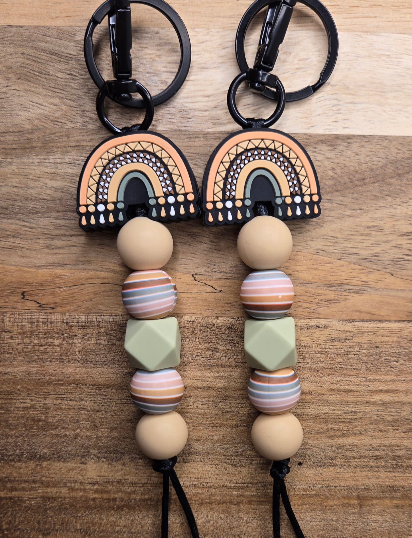 Rainbow Boho Keychain
