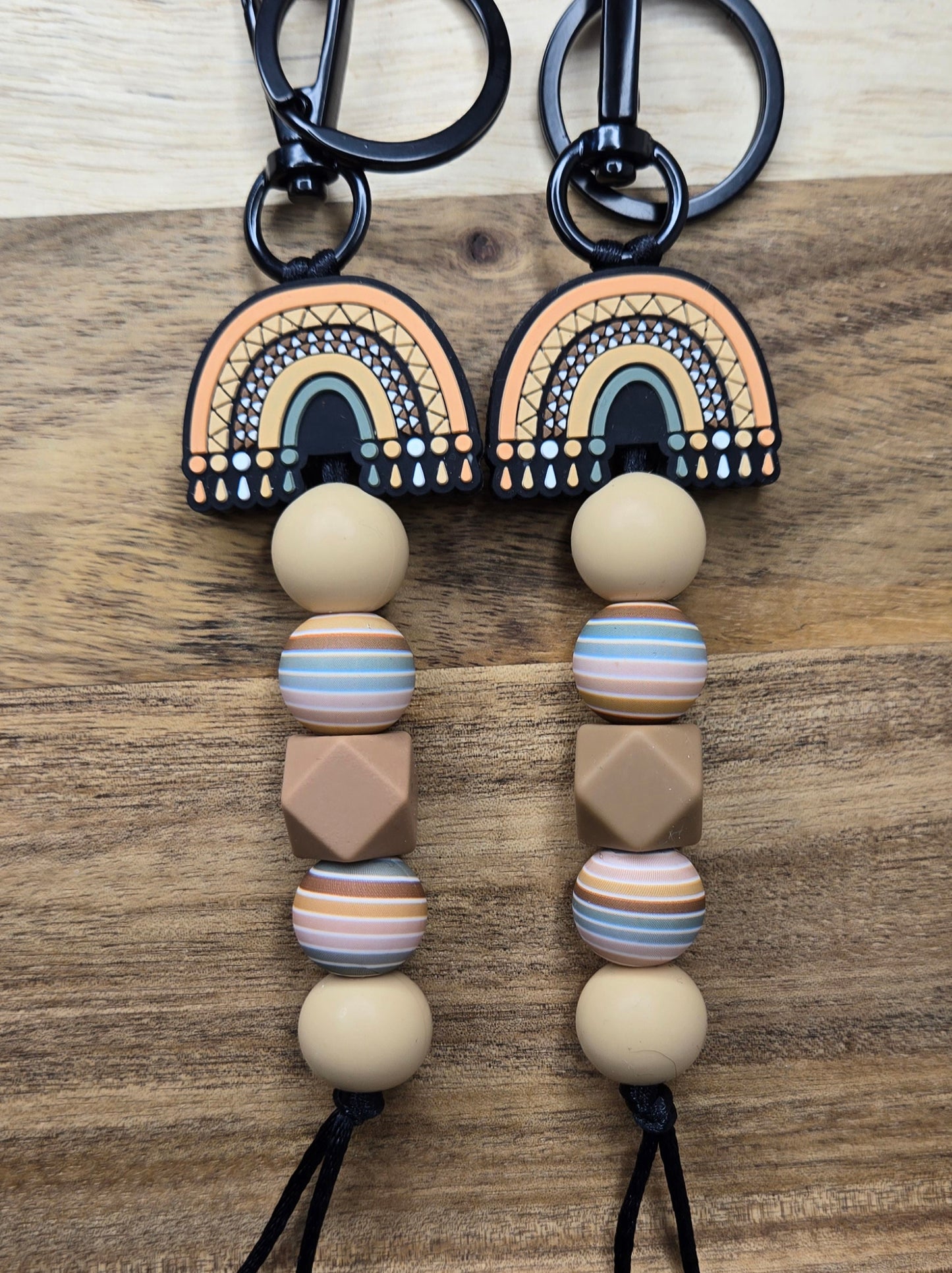 Rainbow Boho Keychain