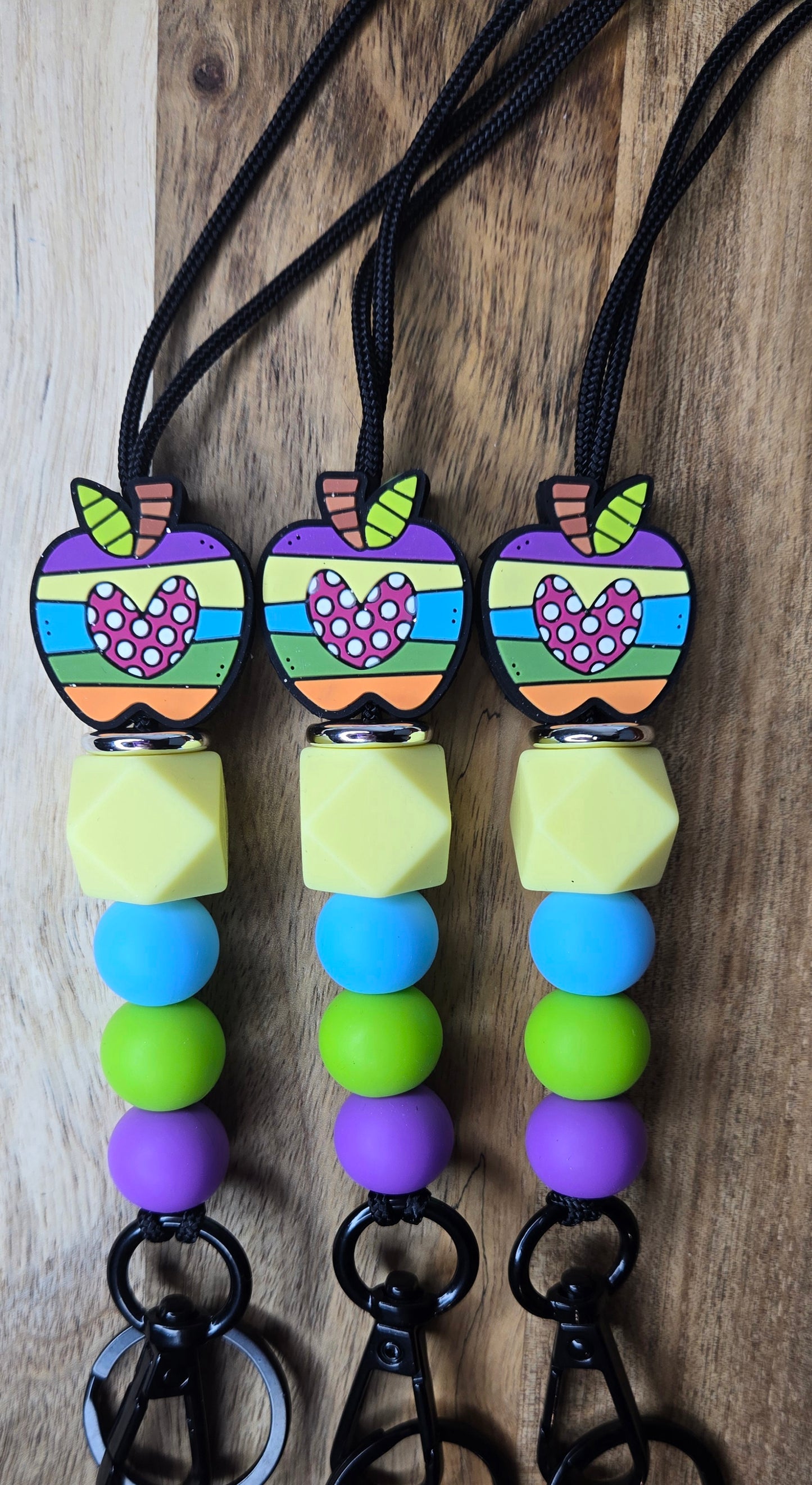 Rainbow Apple Lanyards