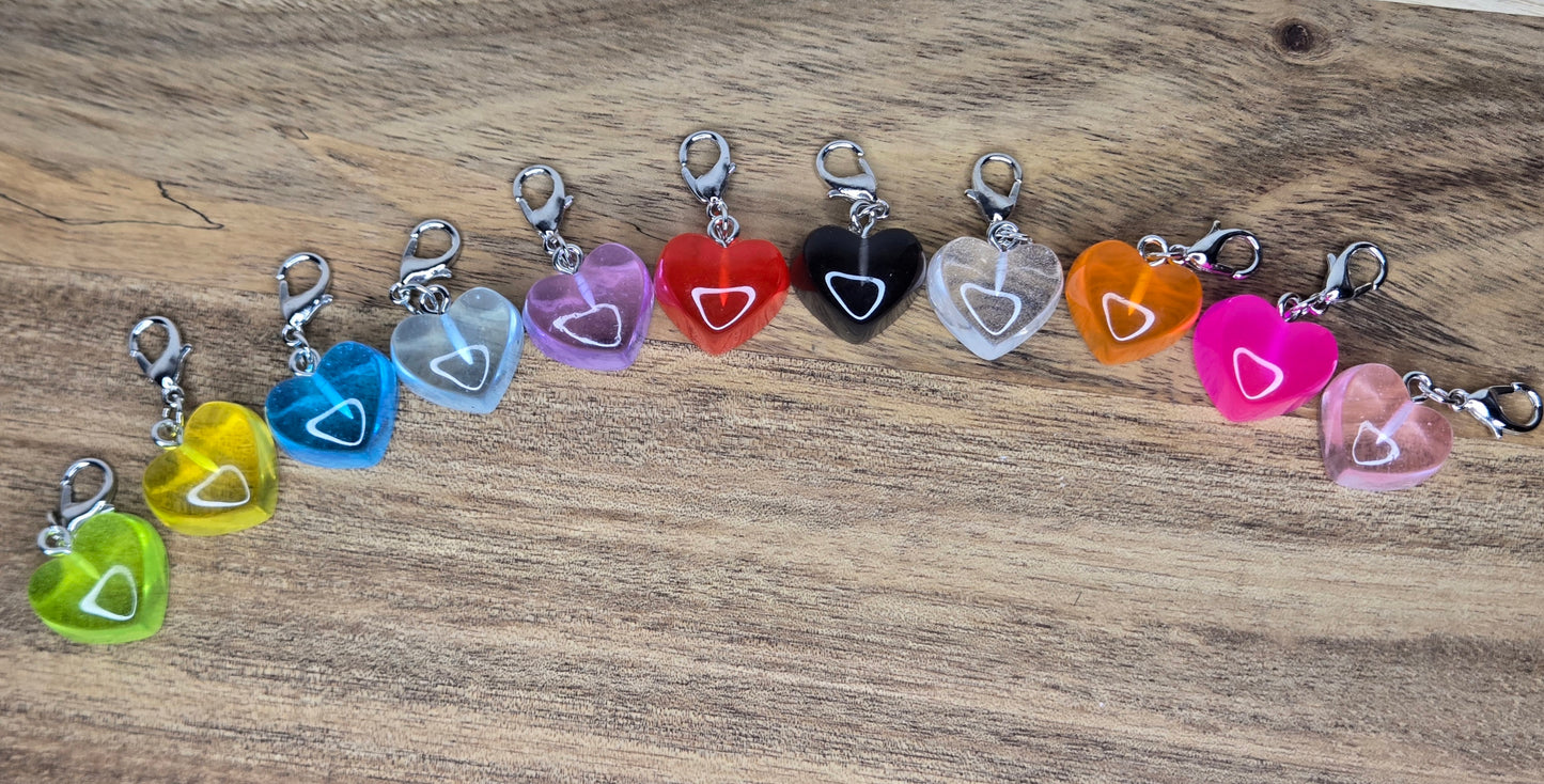 Clear Heart Charms