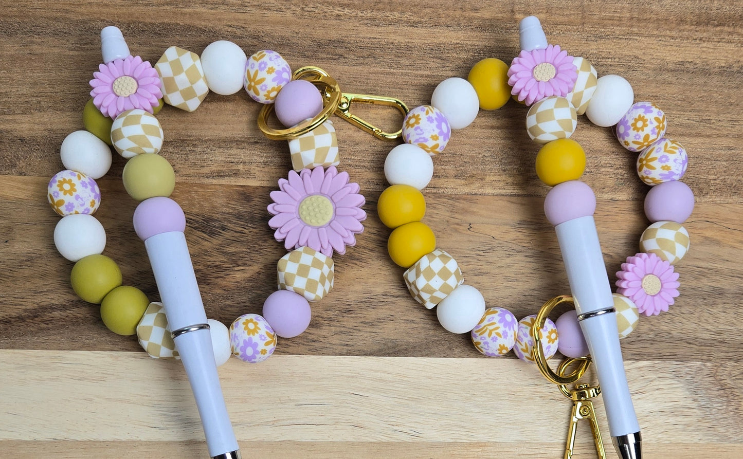 Purple/Gold Flower Wristlet Bundle