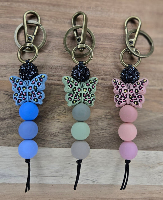 Leopard Butterfly Keychains