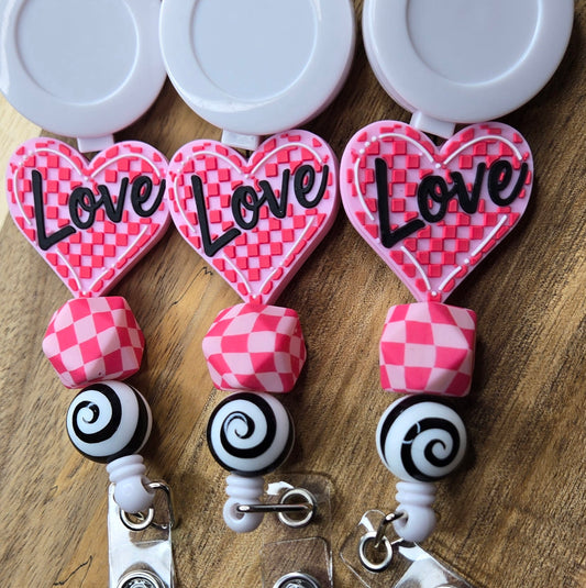 Checkered LOVE Heart with Hexagon