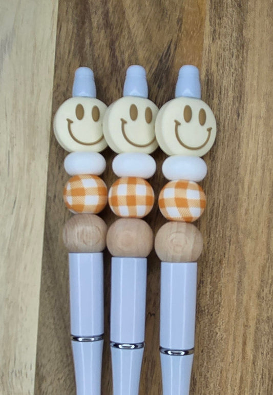 Wood & Orange Checkered Pen