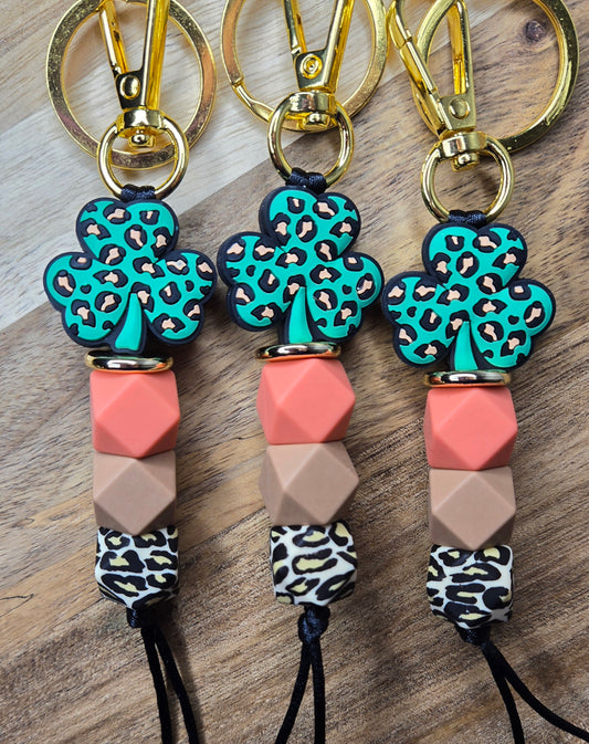 Leopard Shamrock Keychain