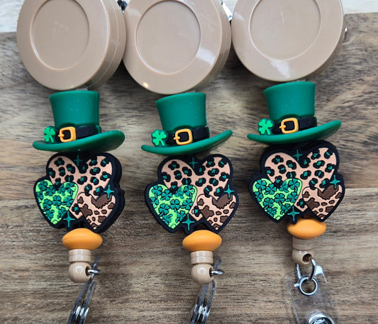 Triple Shamrock Hearts with Leprechaun Hat