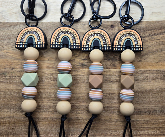 Rainbow Boho Keychain