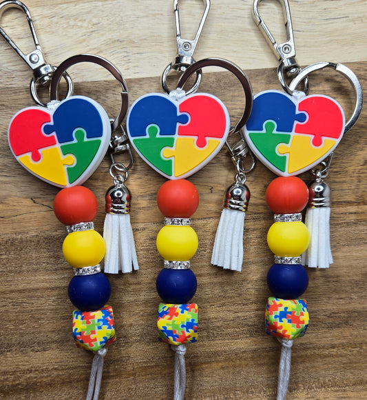 Autism Heart Keychain