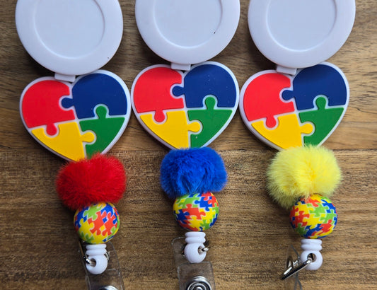 Autism Heart w/ Pom