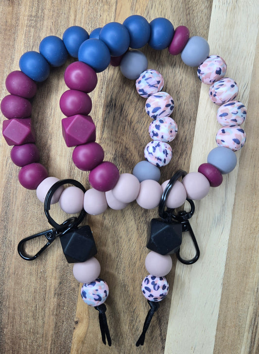Maroon & Blue Specks Wristlet