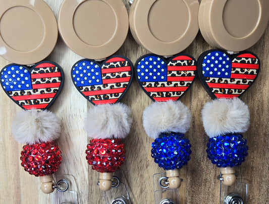 Leopard Hearts w/ Rhinestone