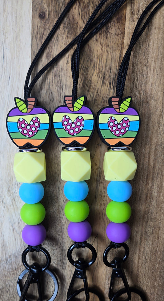 Rainbow Apple Lanyards