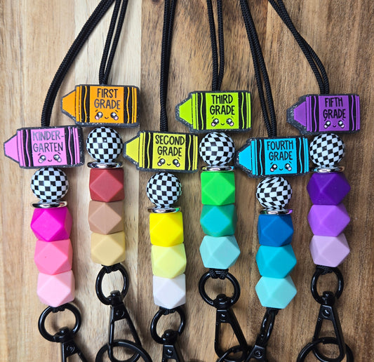 Crayon Teacher Lanyards