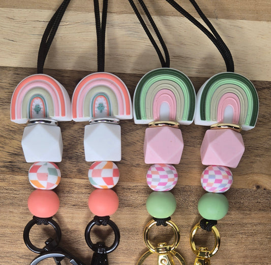 Pink & Green Rainbow Lanyards