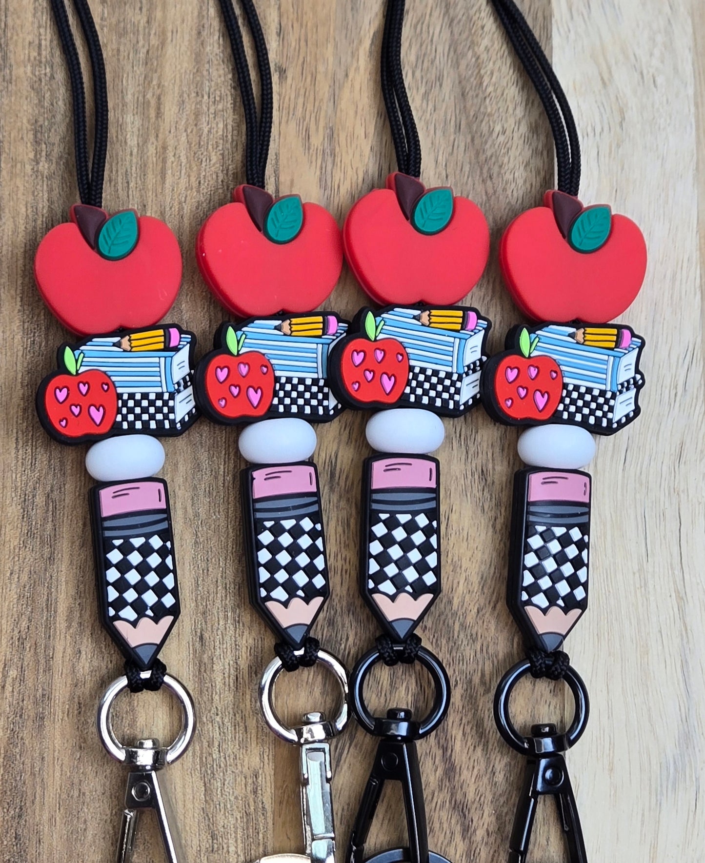 Checkered Pencil and Apples
